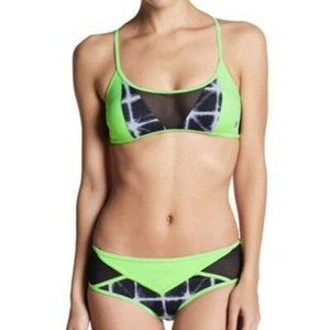 Stylish Green and Black Bikini Set